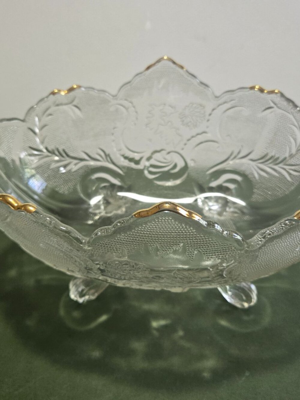 Pressed-glass Oval Console Bowl